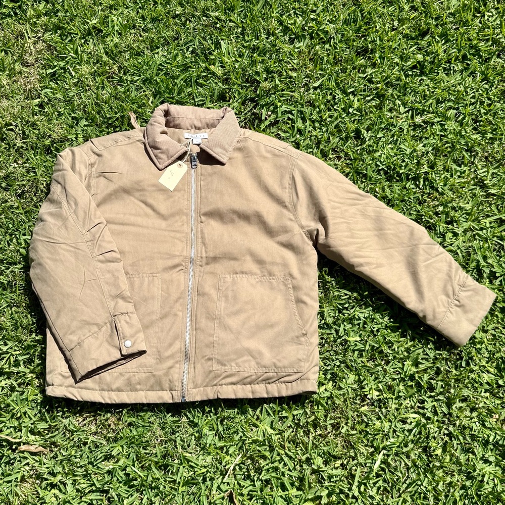 NWT Oversized Brushed Olive Corduroy Collar Jacket
